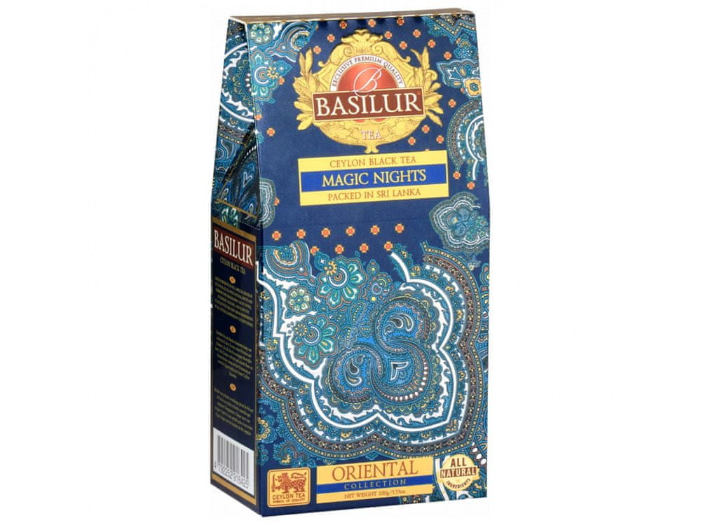 Basilur BASILUR Magic Nights - Sypaný cejlónsky čierny čaj s kvetmi nevädze, slezom a ovocím, 100g, 1
